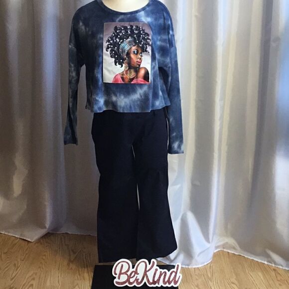 LOVE J crop long sleeve fleece in large DBR3 - Picture 1 of 13